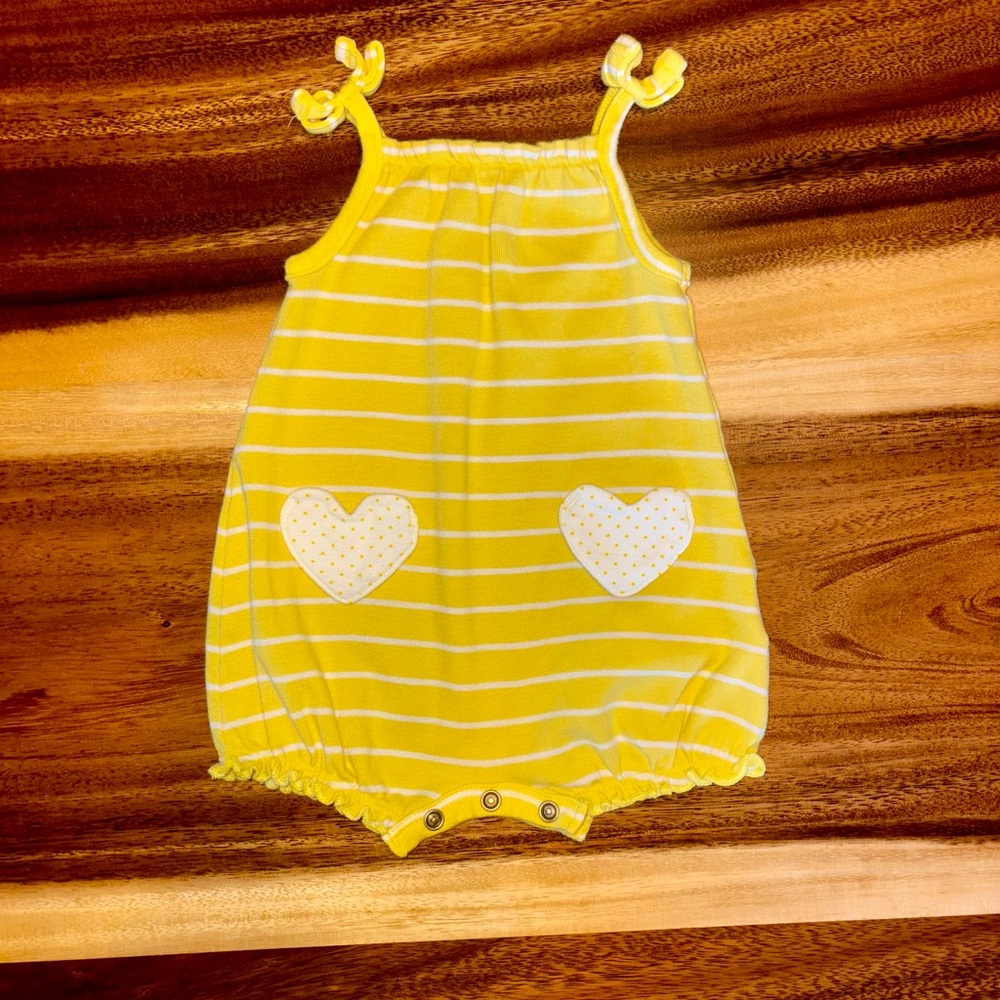 Carter's Yellow and White Striped Baby Romper